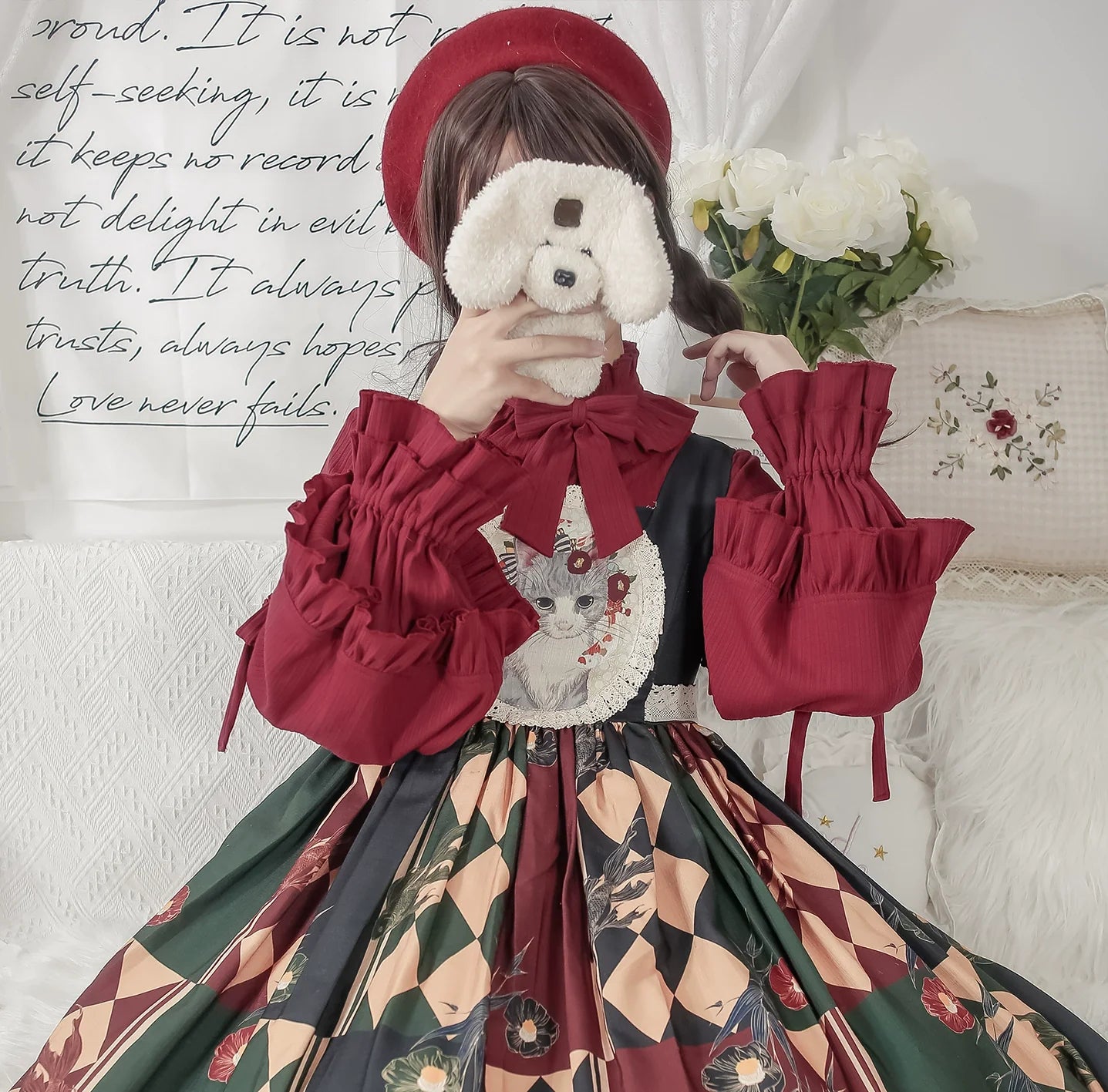 MIST - First Snow - Sweet Lolita Sweater Winter Puff Sleeve Knitting Innerwear