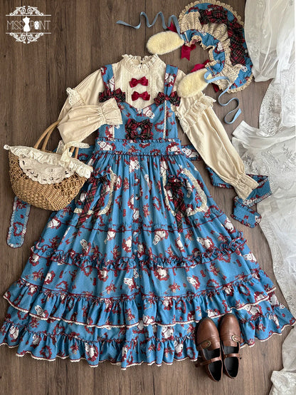 Miss Point - Forest Berry Bunny - Sweet Lolita JSK Elegant Bunny Print Dress