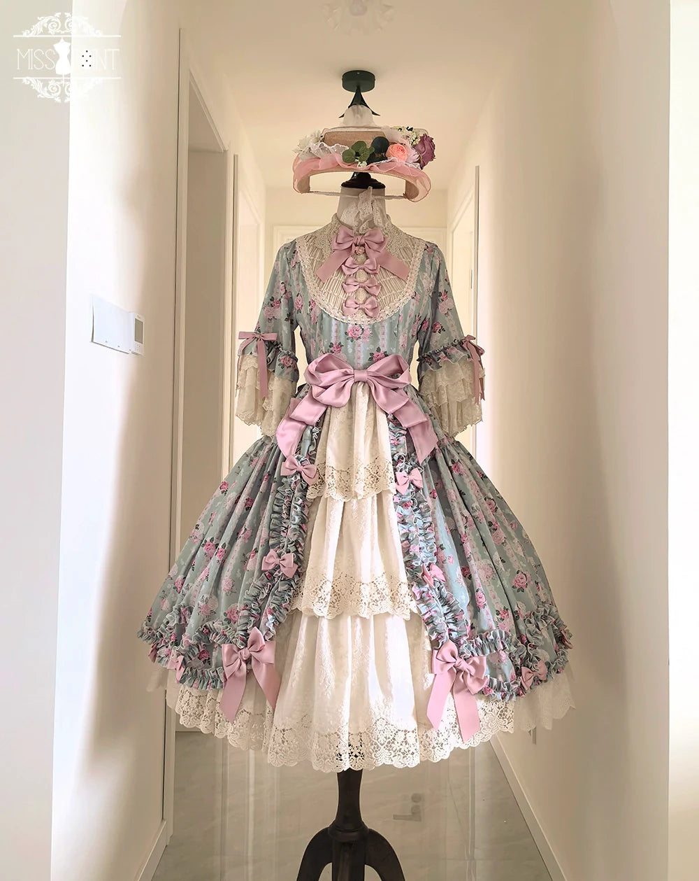 Miss Point - Lilyka Garden - Classic Lolita OP Dress Set Elegant Floral Wall Princess Sleeve