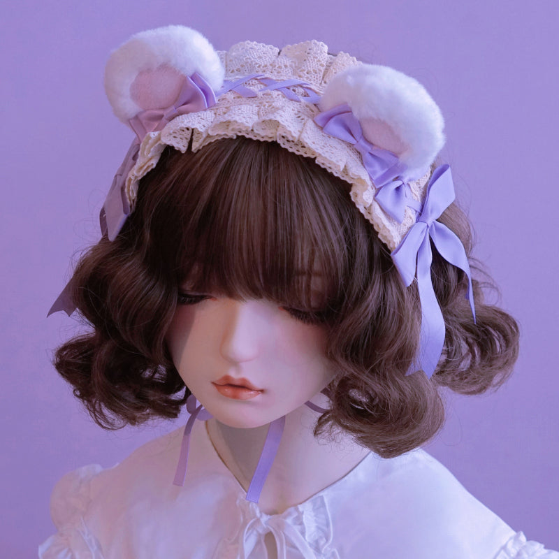Besozealous - Handmade Lolita KC Animal Ear Coffee Hairband