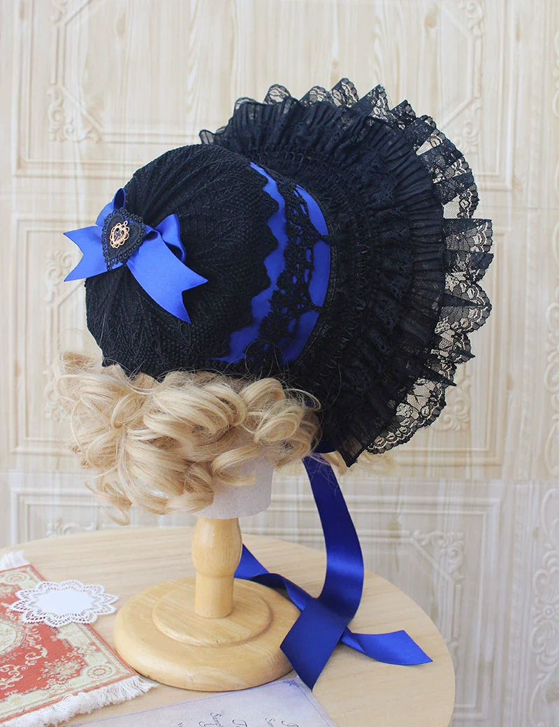 Deer Girl - Gothic Lolita Handmade Bonnet with Bows and Beads