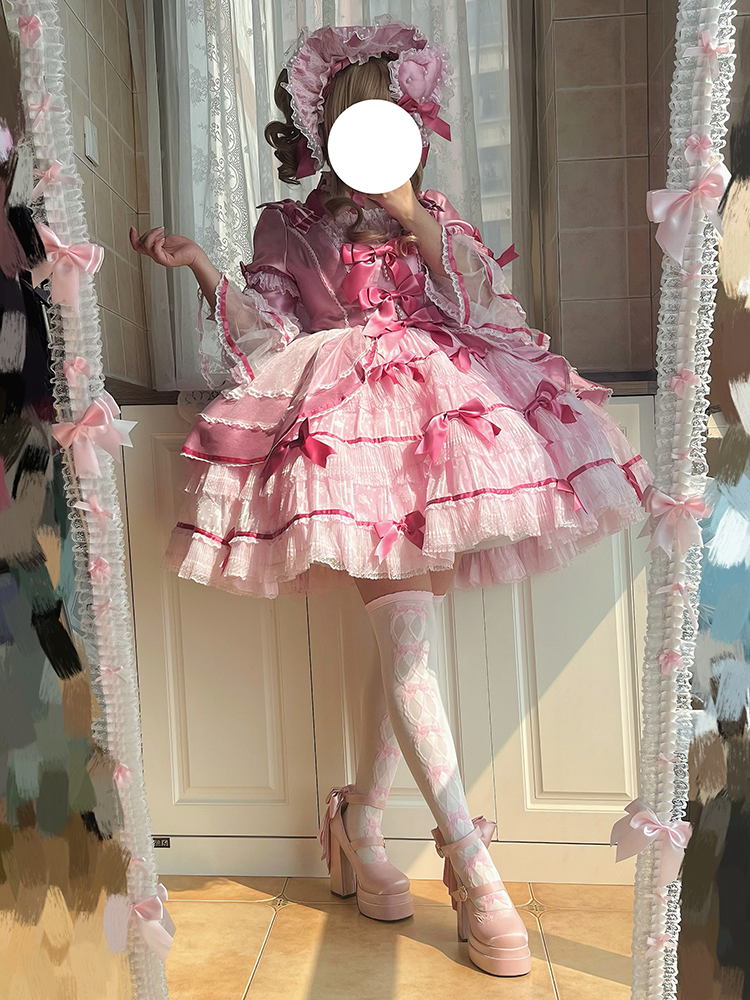 Dreamland - Floating Dream Lily - Elegant Lolita High Heel Shoes, Detachable Bow