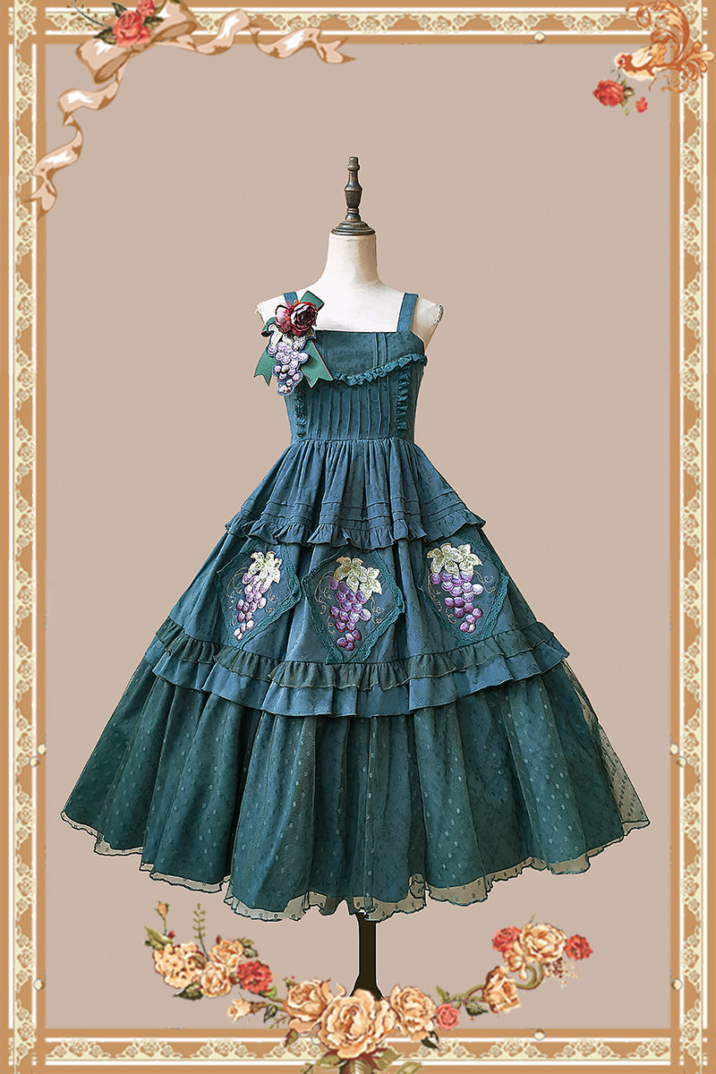 Infanta - Grape Manor - Country Lolita JSK Suit with Grape Embroidery