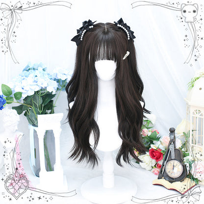 Dalao Home - Daily Long Curly Wavy Black Tea Lolita Wig