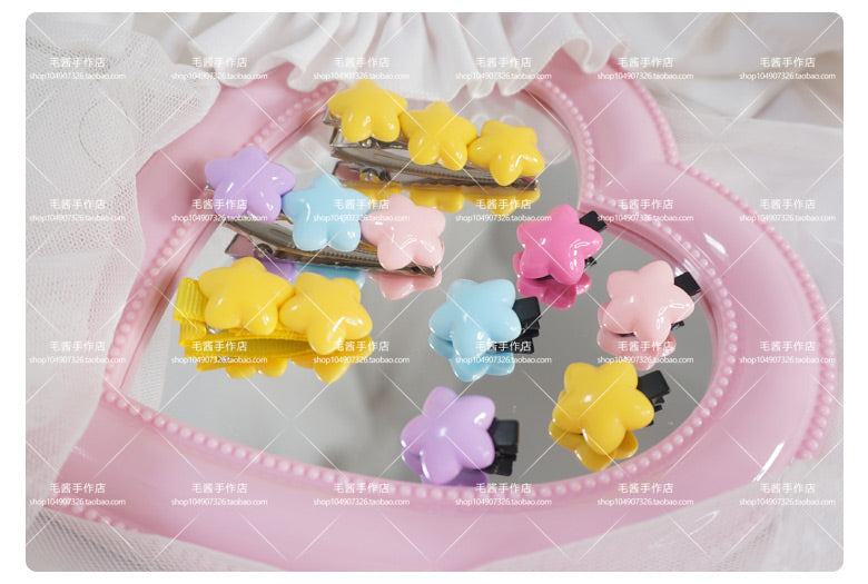 MaoJiang Handmade - Sweet Lolita Hair Pins Star Shape Multicolor