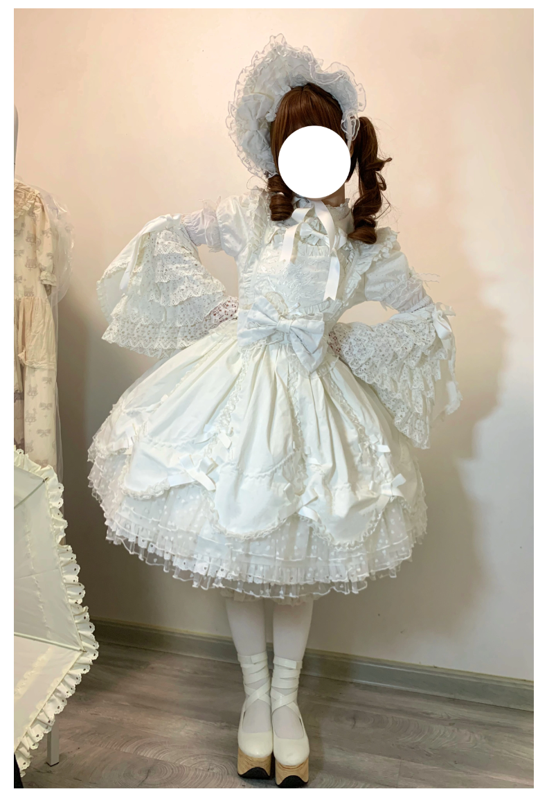 The Seventh Doll - Sweet Diary SP - Vintage Lolita Jumper Dress Petal-like Hem JSK Headdress Set