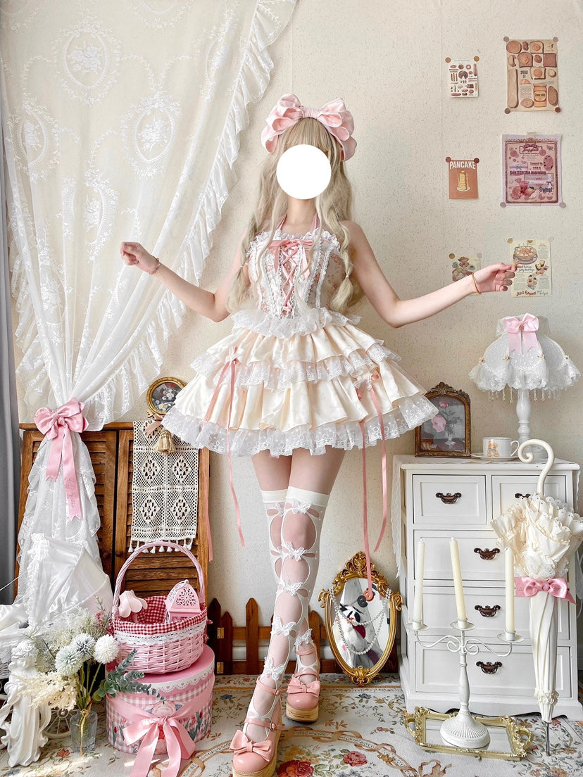 Qianmu - Endless Summer - Sweet Lolita Skirt Set with Ballet-Styled Bodice
