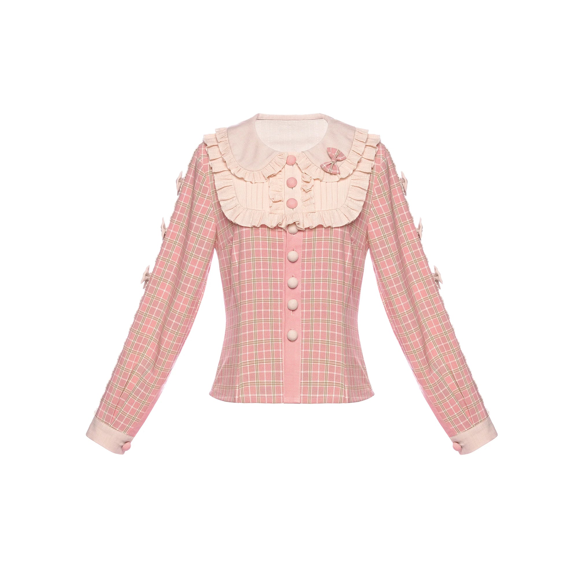 Youpairui - Helford - Sweet Coordinated Lolita Suit Pink Plaid Lolita SK Set