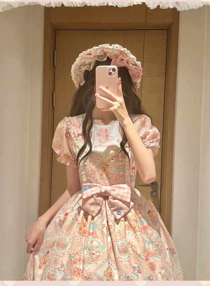 NanShengGe - Sheep Party - Sweet Lolita OP V-Neckline Lolita Dress