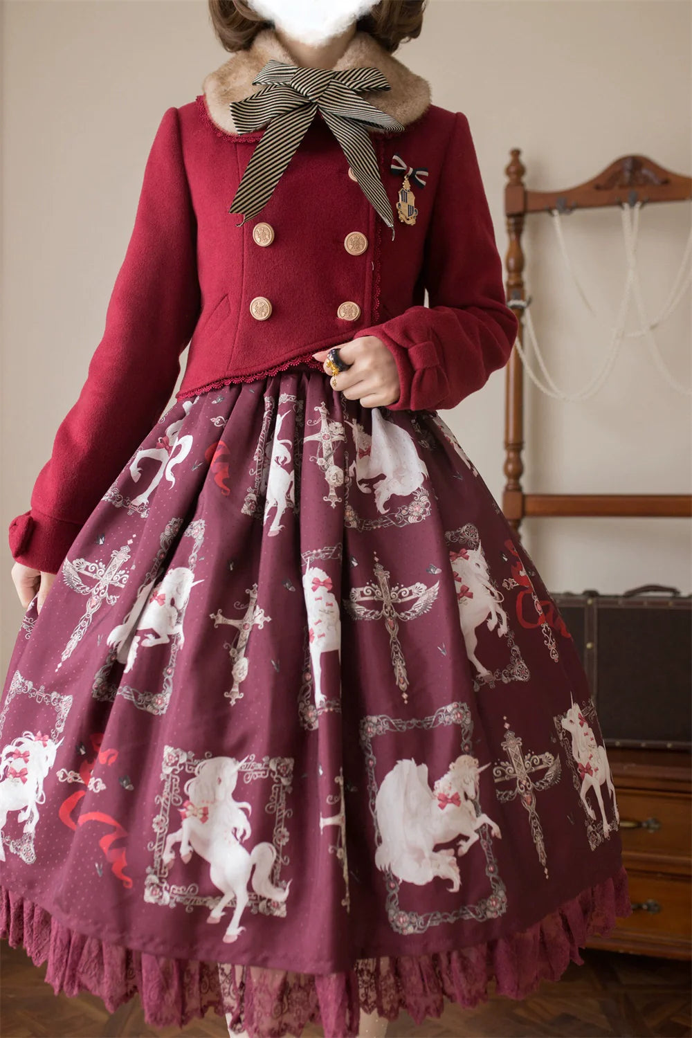 LeMiroir - Winter Solstice - Elegant Lolita Winter Short Coat & SK