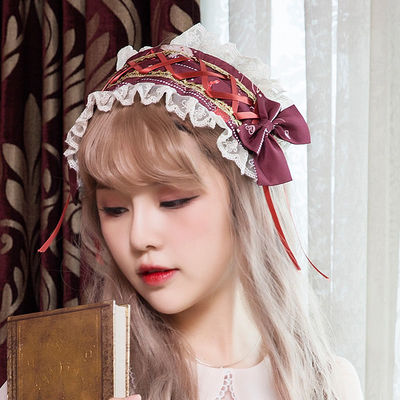 ZhiJinYuan - Sweet Lolita Lace Bow Hairband Multicolors