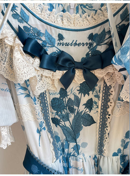 NanShengGe - Mulberry Poem - Country Lolita Printed Dress with Cardigan Set