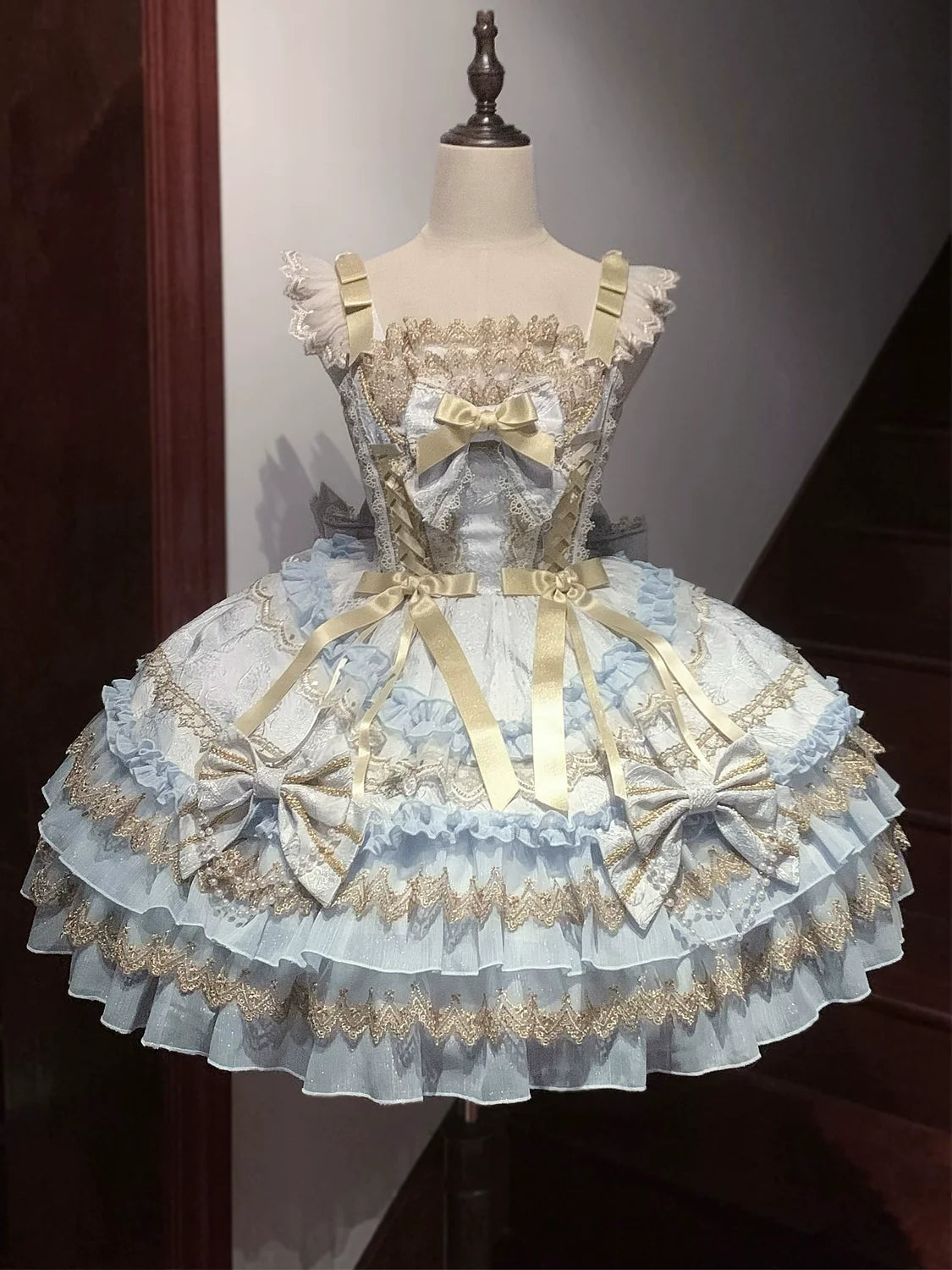 Hanguliang - Gilded Memories - Princess Lolita Jumper Dress, Tiered Ruffles