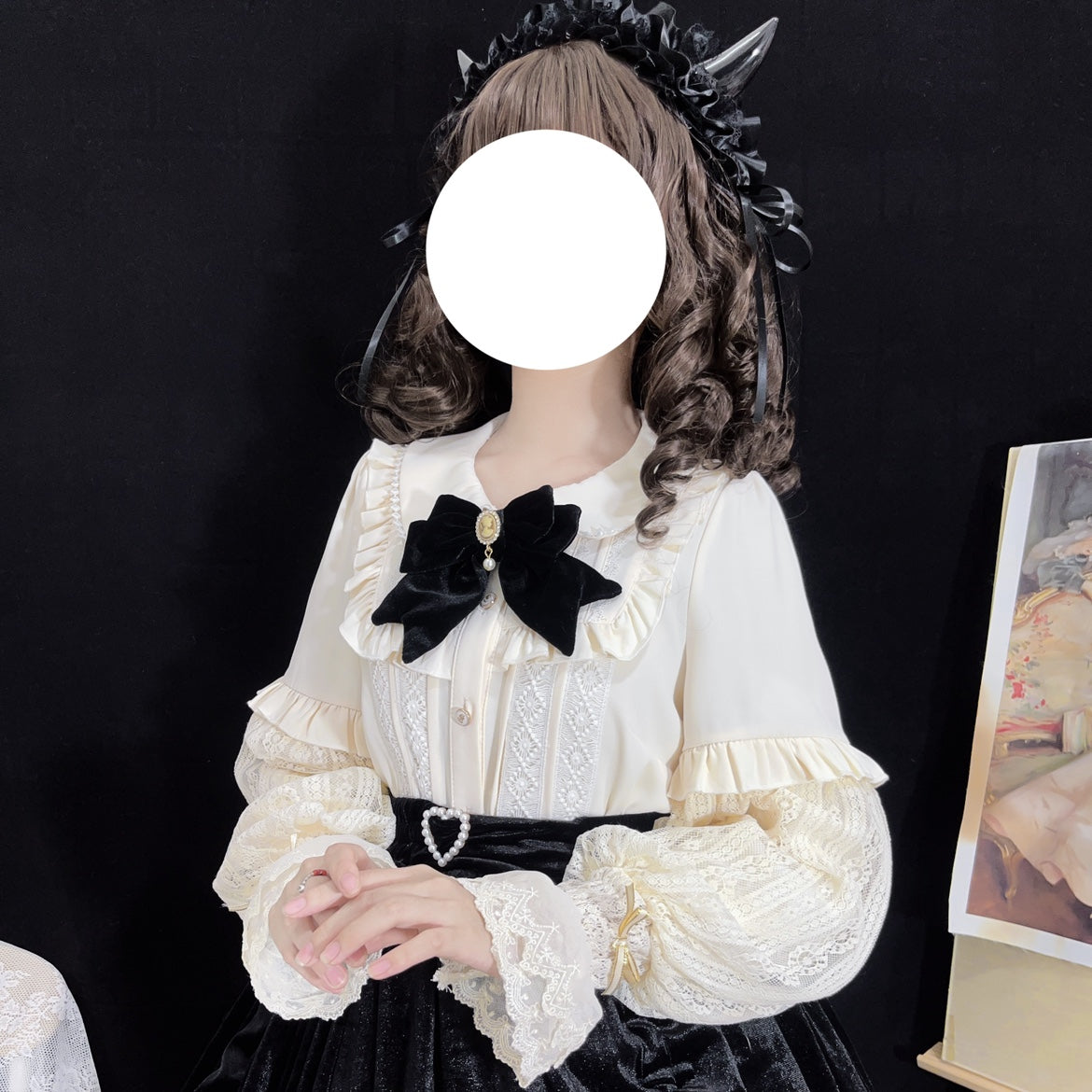 DMFS Lolita - Vintage Lolita Mutton Leg Sleeve Blouse Doll Collar Shirt