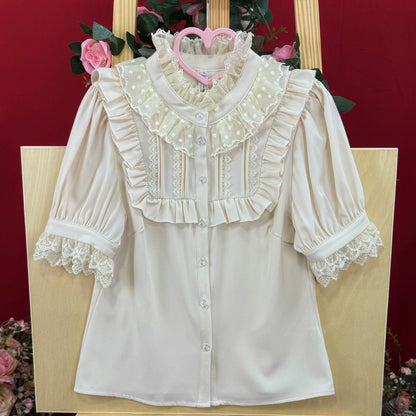 DMFS Lolita - Summer End - Lace Stand-Up Collar Classic Lolita Blouse