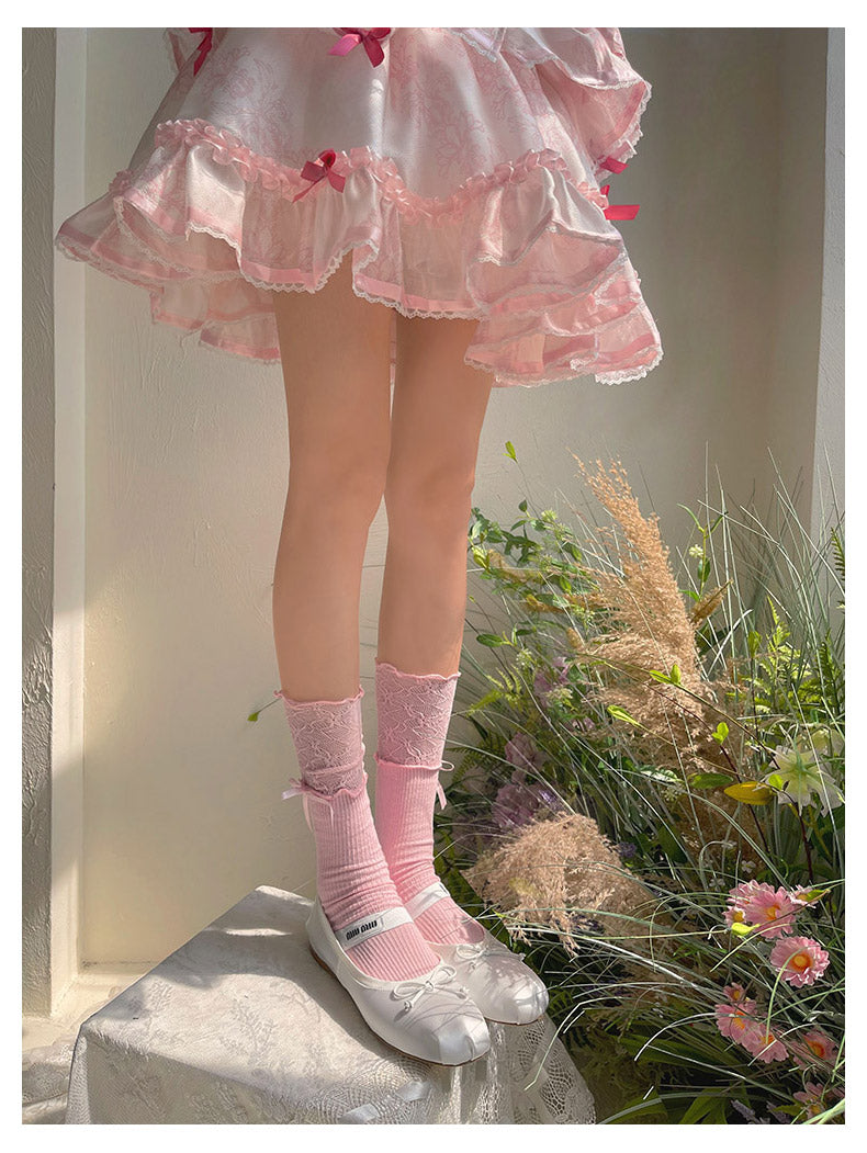 WAGUIR - Sweet Lolita Accessory Patchwork Lace Pile Socks