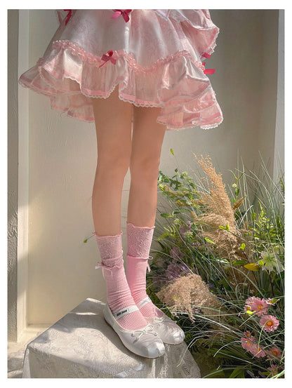 WAGUIR - Sweet Lolita Accessory Patchwork Lace Pile Socks