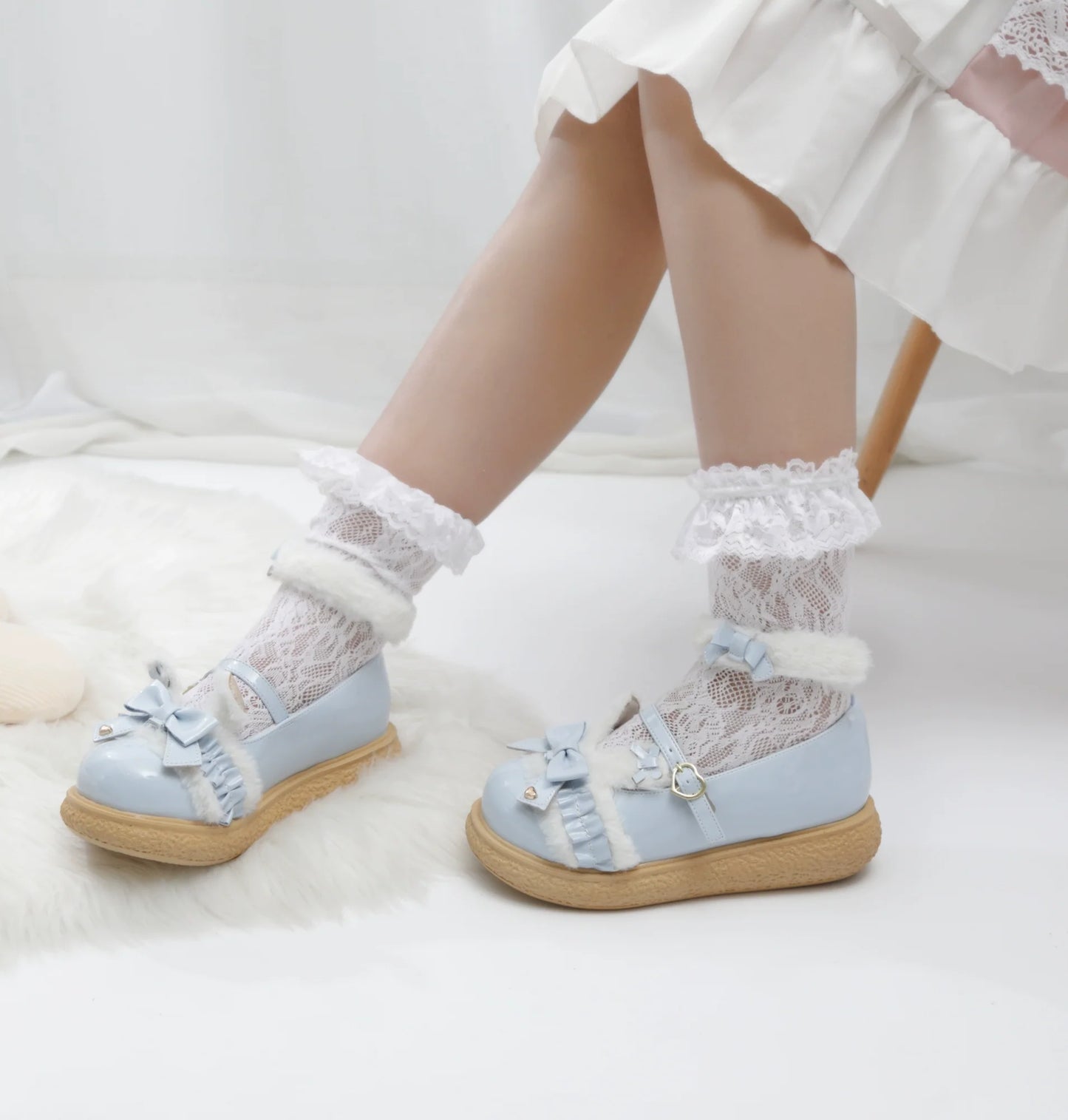 Fairy Godmother - Winter Girly Lolita Shoes Lolita Ankle Strap Shoes