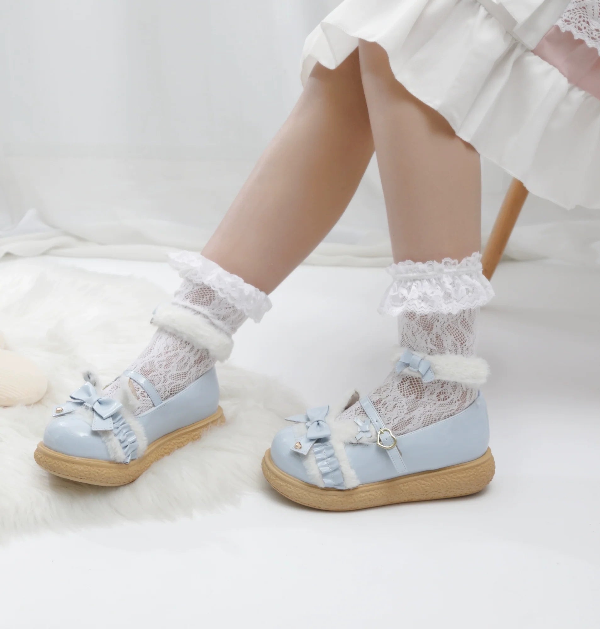 Fairy Godmother - Winter Girly Lolita Shoes Lolita Ankle Strap Shoes