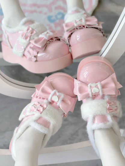 Puyuemeng - Cozy Cake - Winter Warm-lined Sweet Lolita Platform Shoes