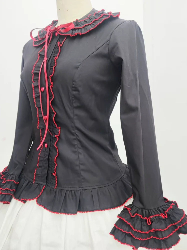 Sweet Angel - Cotton Sweet Lolita Shirt, Flared Cuffs