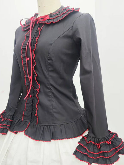 Sweet Angel - Cotton Sweet Lolita Shirt, Flared Cuffs