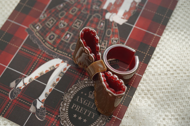 Cat Tea Party - Sweet Lolita Bow Ring and Necklace