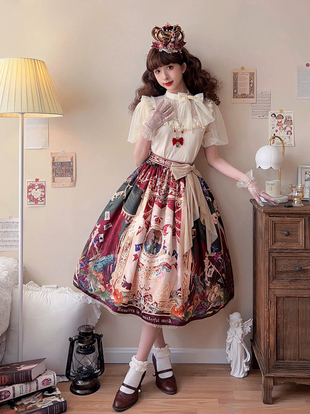 Miss Point - Kaleidoscope - Classical Lolita Shirt Dot Gauze Detachable Puff Sleeve Blouse Customized
