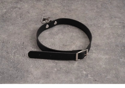 Strange Sugar - Gothic Lolita Choker Faux Leather Heart Pendant Necklace