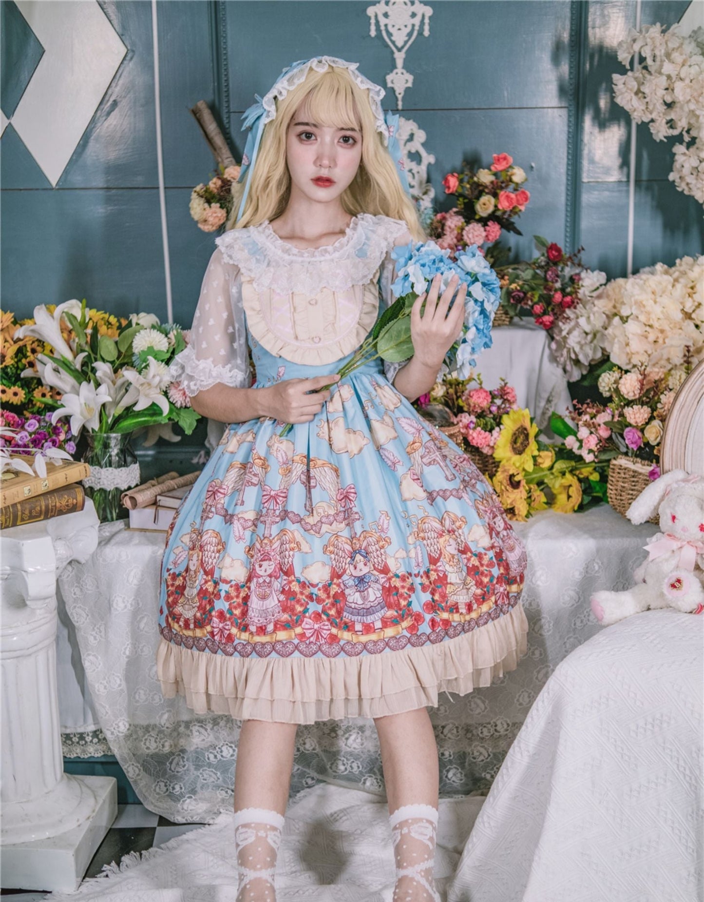 Niu Niu - Plus Size Lolita Shirt Lace Mesh Blouse