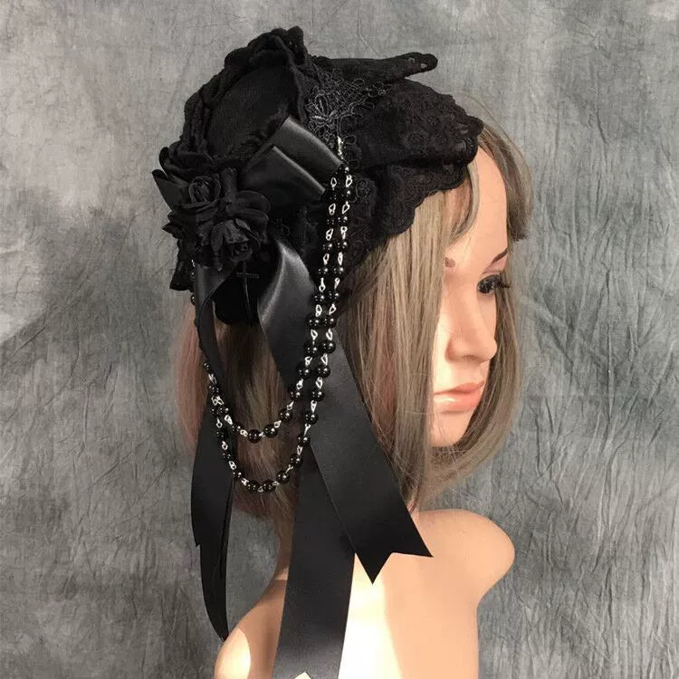 Day Dream - Gothic Lolita Top Hat Lolita Tea Party Halloween Hair Accessory