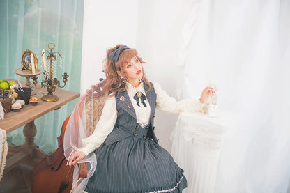 Miss Point - Rose Doll - Elegant Lolita Striped Fishbone Skirt
