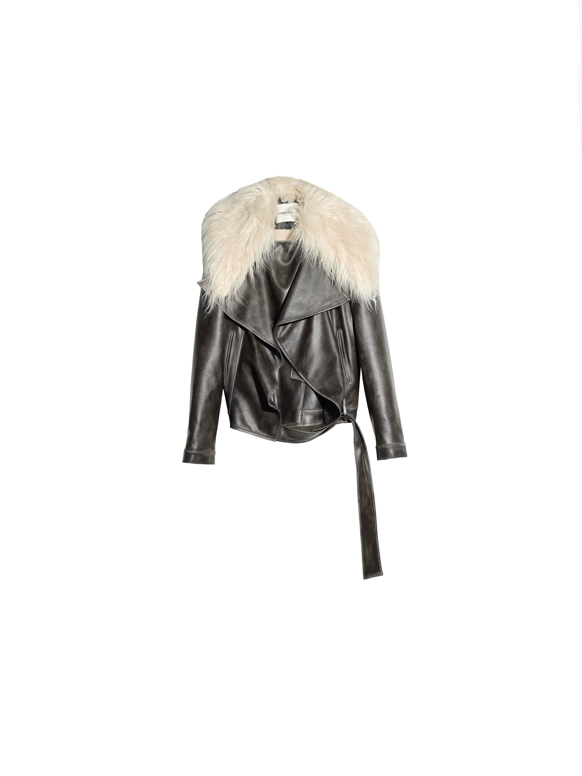 Dark Retro Rock Long Fur Collar Jacket