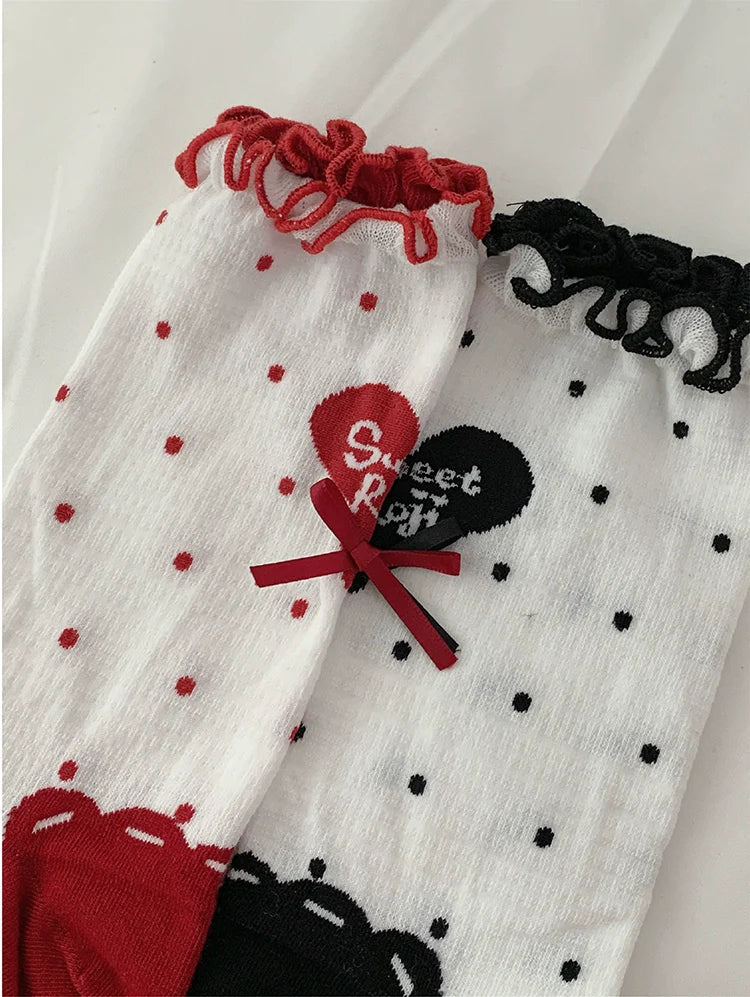 Roji Roji - Sweet Lolita Socks Cute Lolita Short Socks With Polka Dot