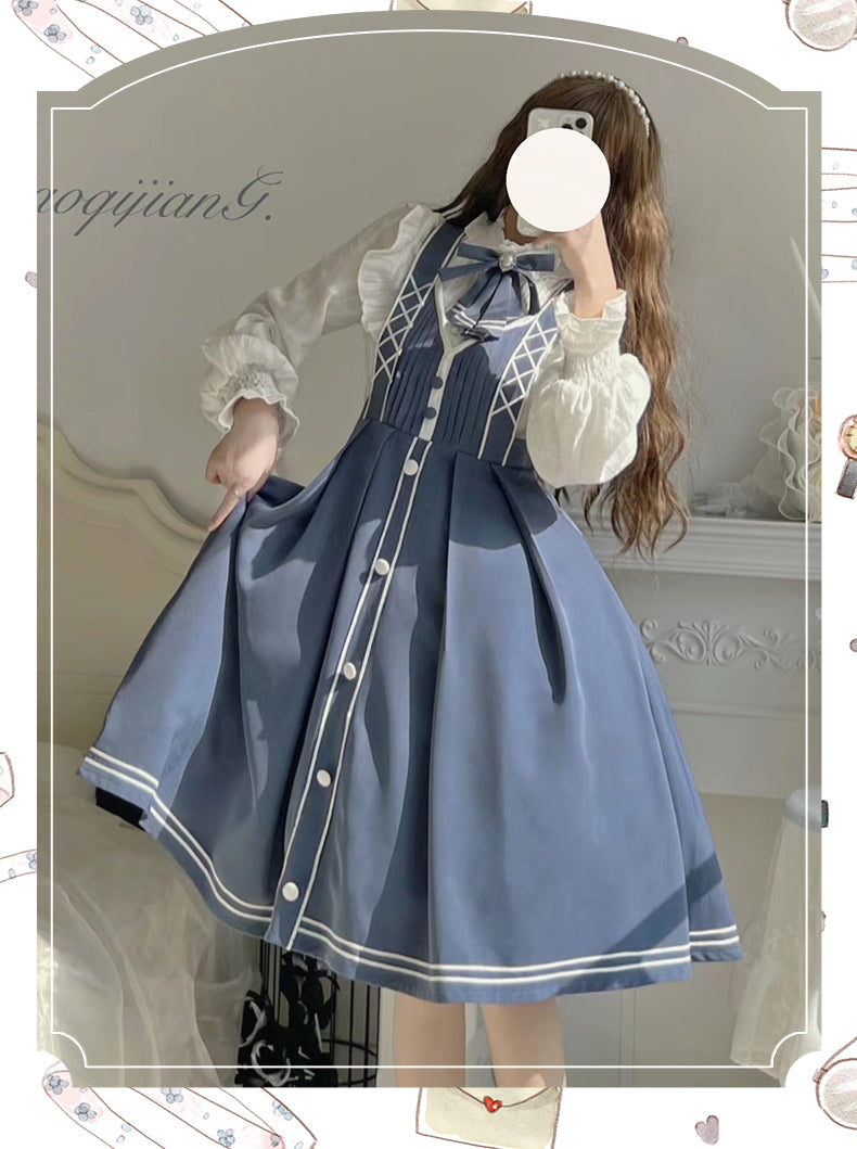 Chunlv Lolita - Book of Lies - Elegant College Style Princess JSK Set