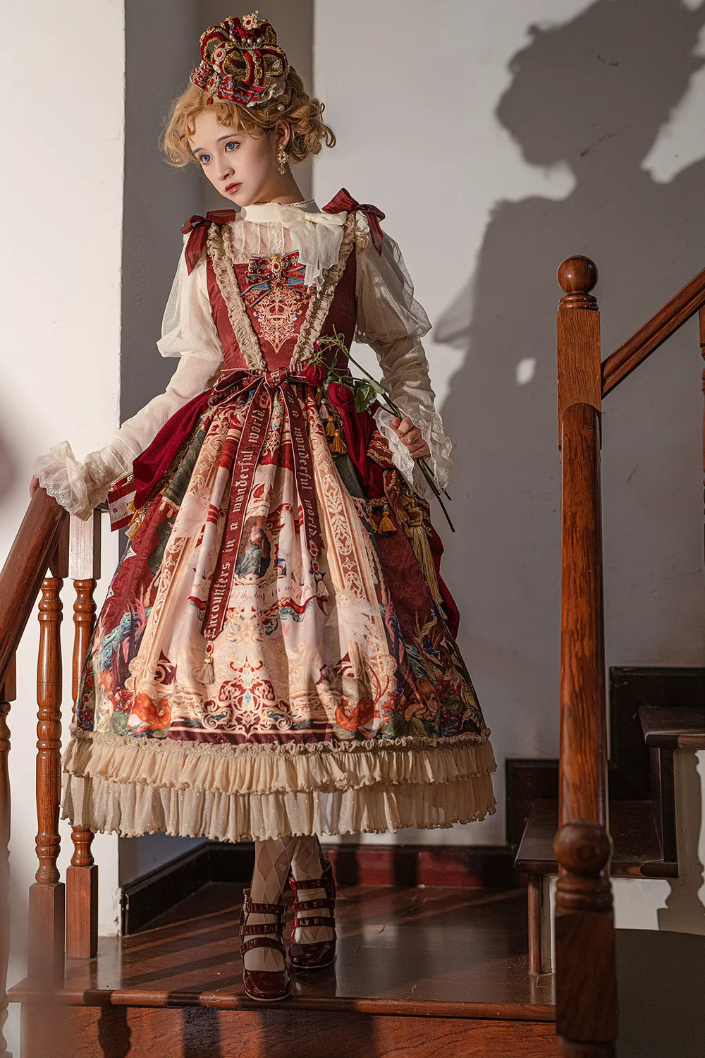 Miss Point - Kaleidoscope - Retro Lolita Dress Oil Painting Print JSK Dress Customized