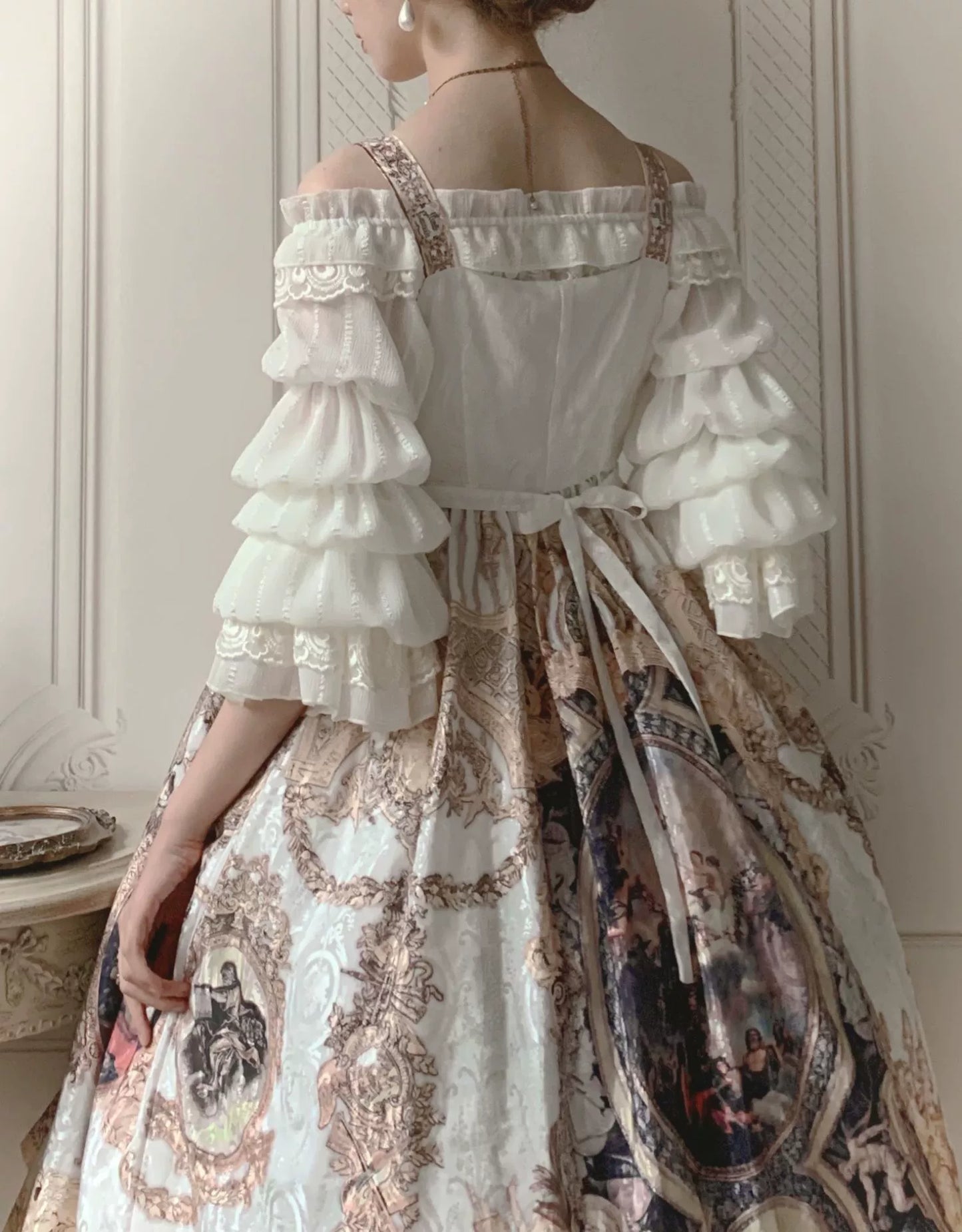 Airfreeing - Wendy - Elegant Lolita Blouse Chiffon Off-Shoulder Virago Sleeve Blouse