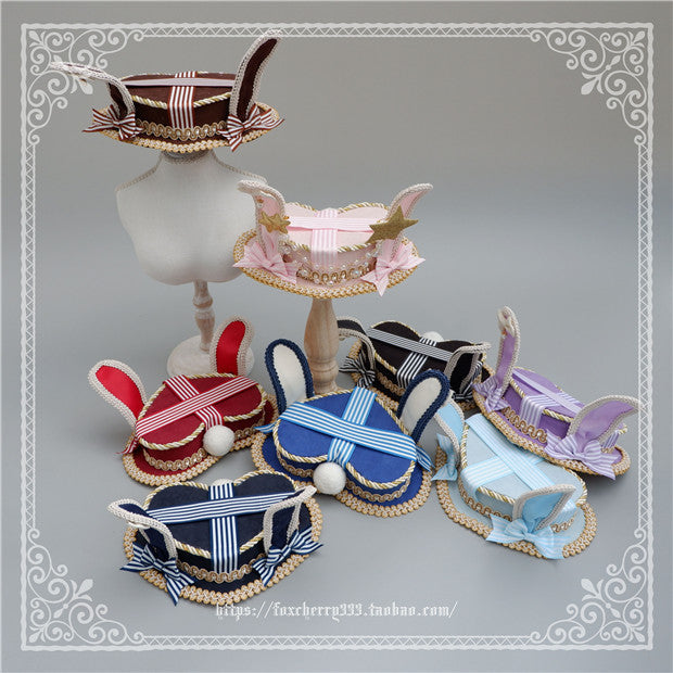 Fox Cherry - Lolita Rabbit Ears Top Hat Multiple colors