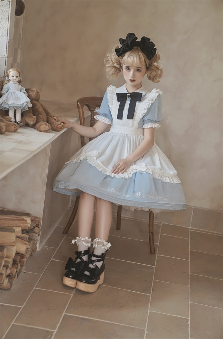 Letters from Unknown Star - Sweet Alice - Short Sleeves Maid Lolita OP