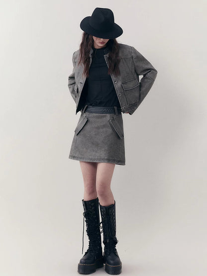 Retro jacket and A-line skirt【s0000007252】