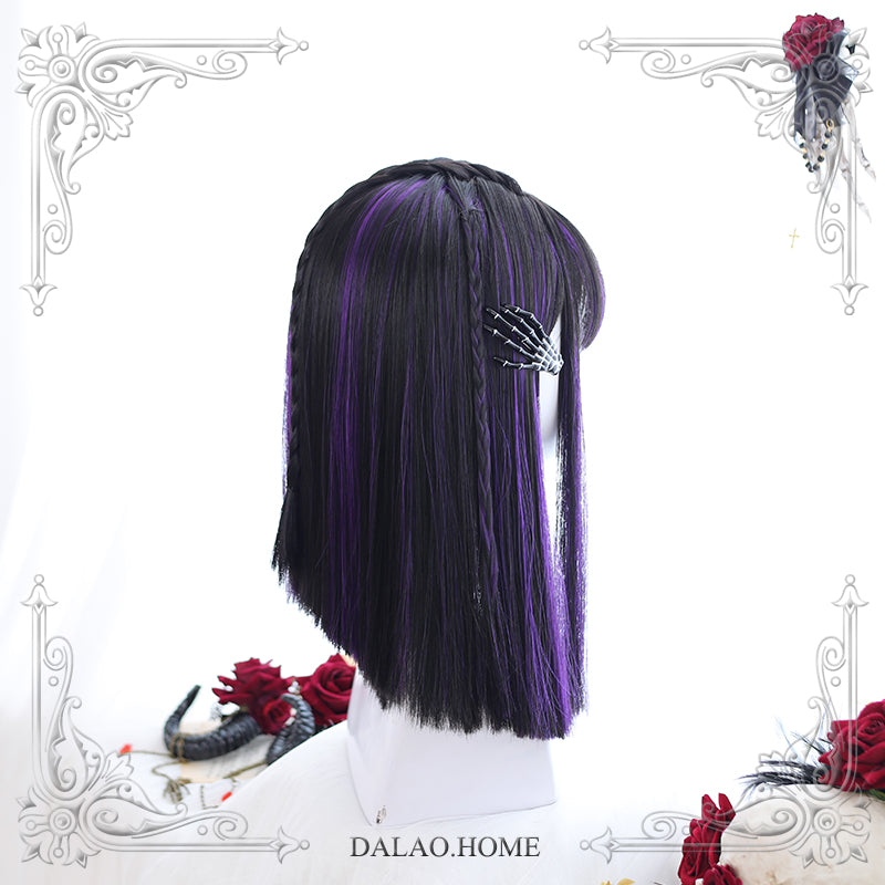 Dalao Home - Little Devil - Lolita Mid-length Partially Dyed Straight Wig