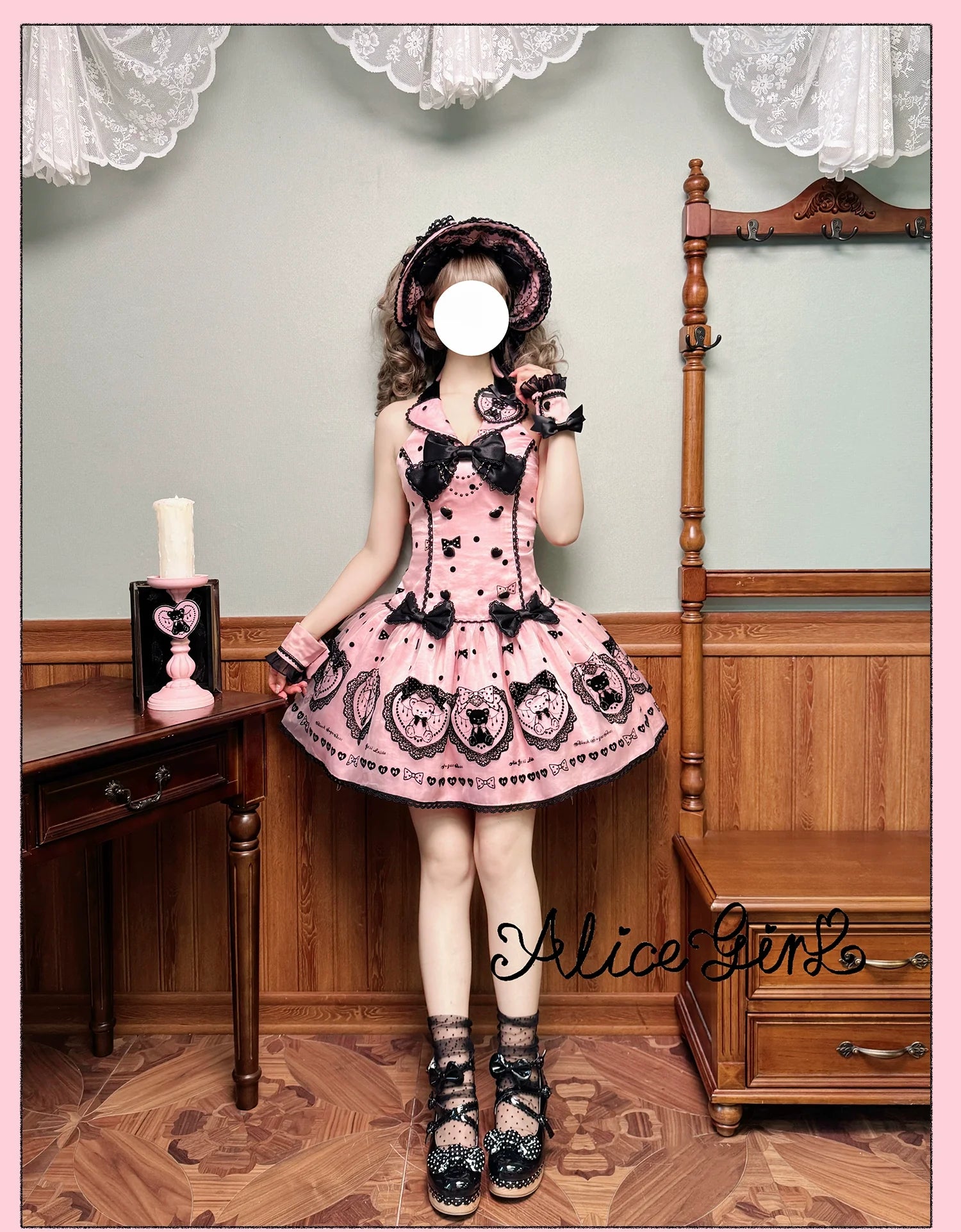 Alice Girl - Brown Sugar Bear - Printed Sweet Lolita Dress, Multiple Styles