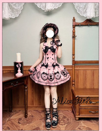 Alice Girl - Brown Sugar Bear - Printed Sweet Lolita Dress, Multiple Styles
