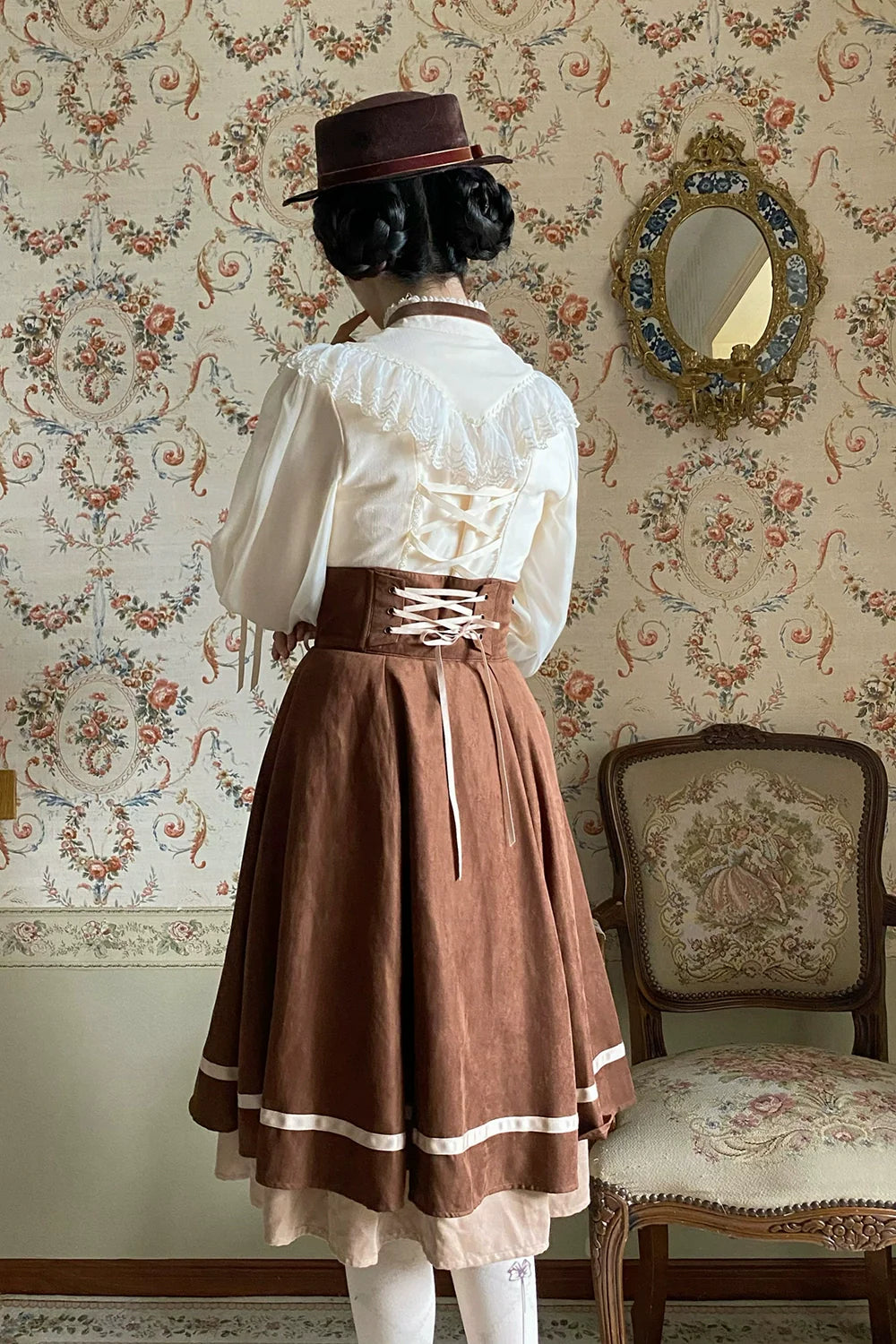 Miss Point - Golden Movement - Elegant Lolita Fishbone Skirt Customized