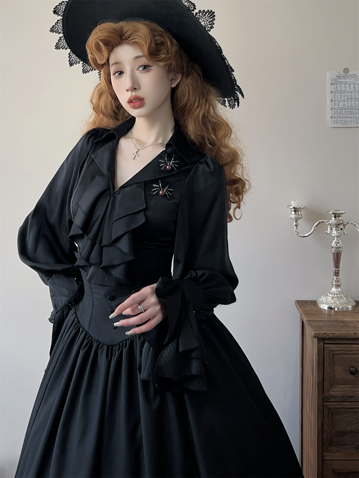 Muppet Mind Ben - Dream - Ouji Lolita Blouse Elegant V-neck Swallowtail Hem Shirt