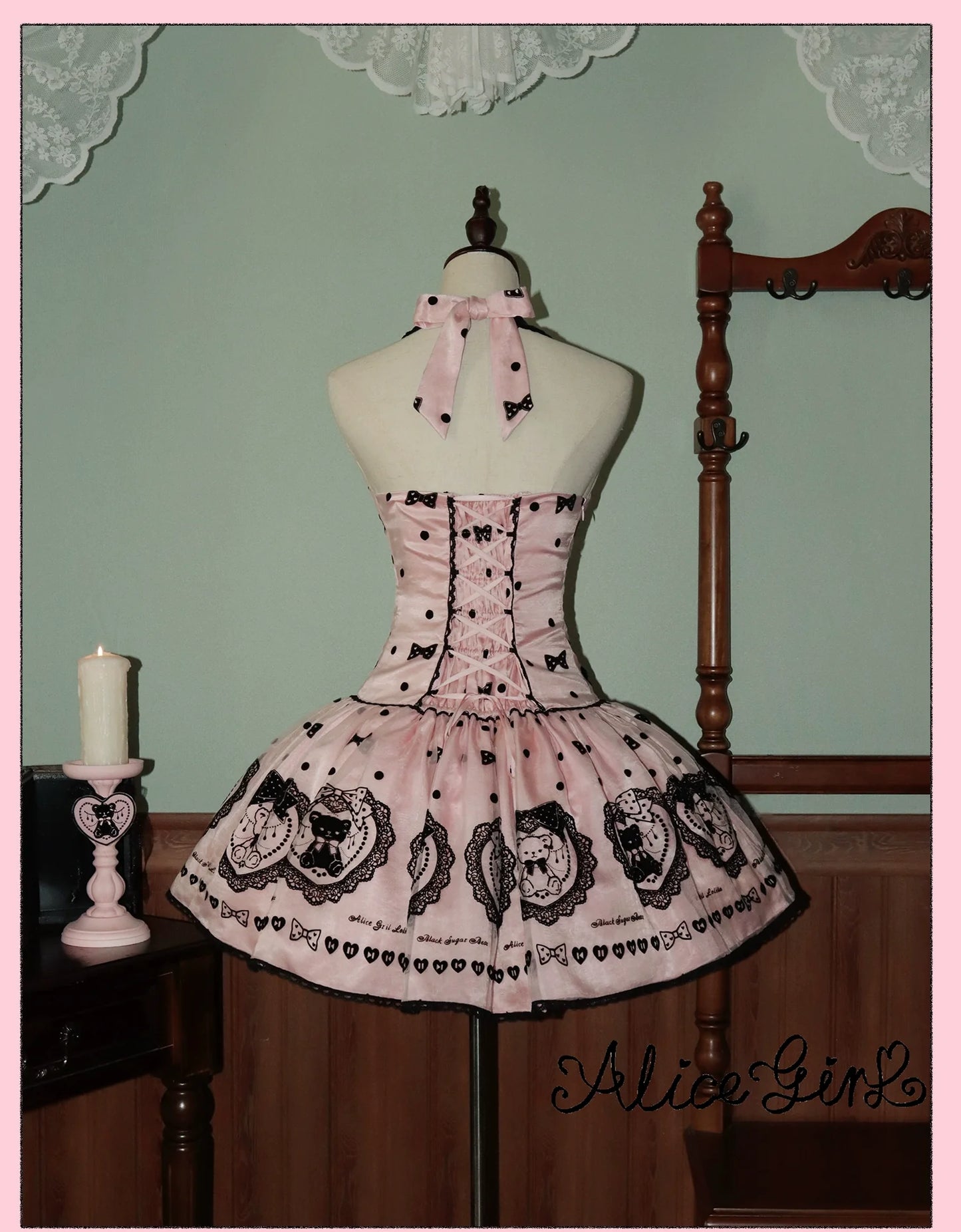 Alice Girl - Brown Sugar Bear - Printed Sweet Lolita Dress, Multiple Styles