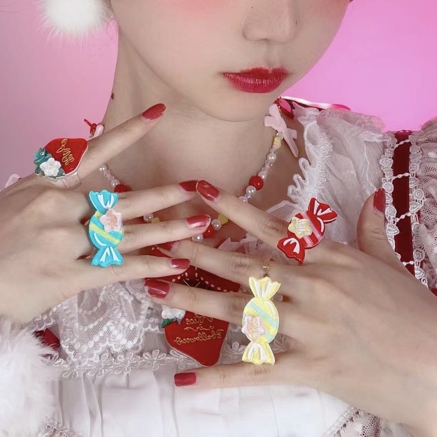 Halloween Alice - Rainbow Candy - Sweet Lolita Ring Hairclip