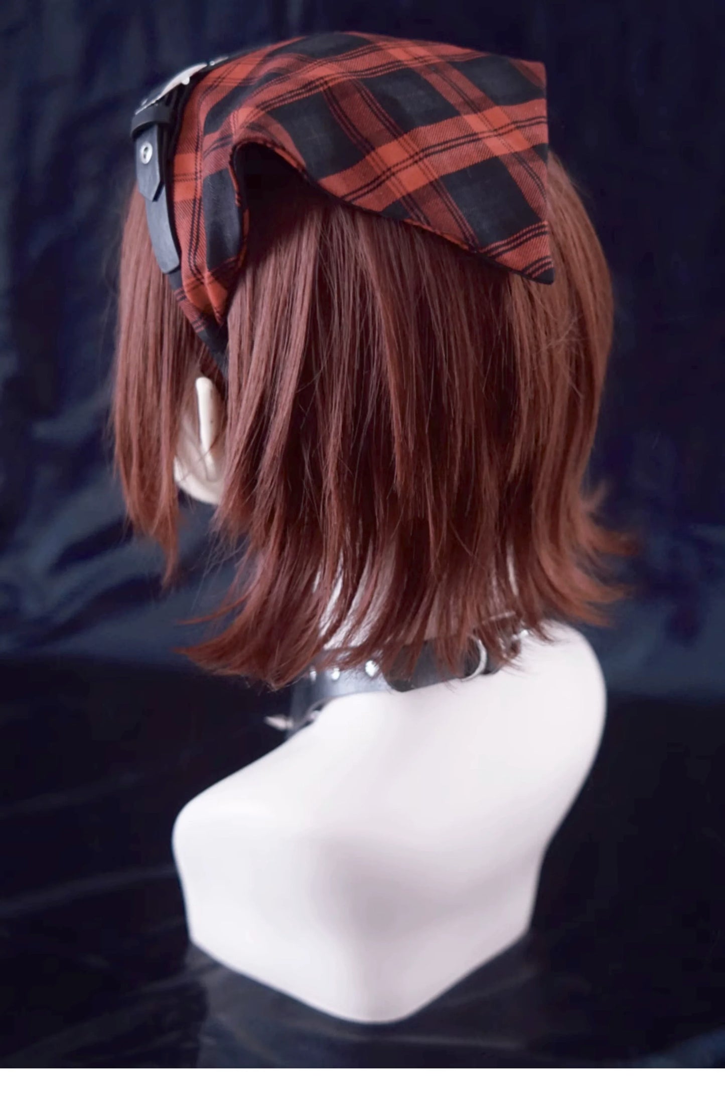 Strange Sugar - Gothic Lolita Black-red Plaid Hairband
