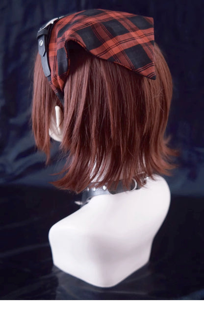 Strange Sugar - Gothic Lolita Black-red Plaid Hairband