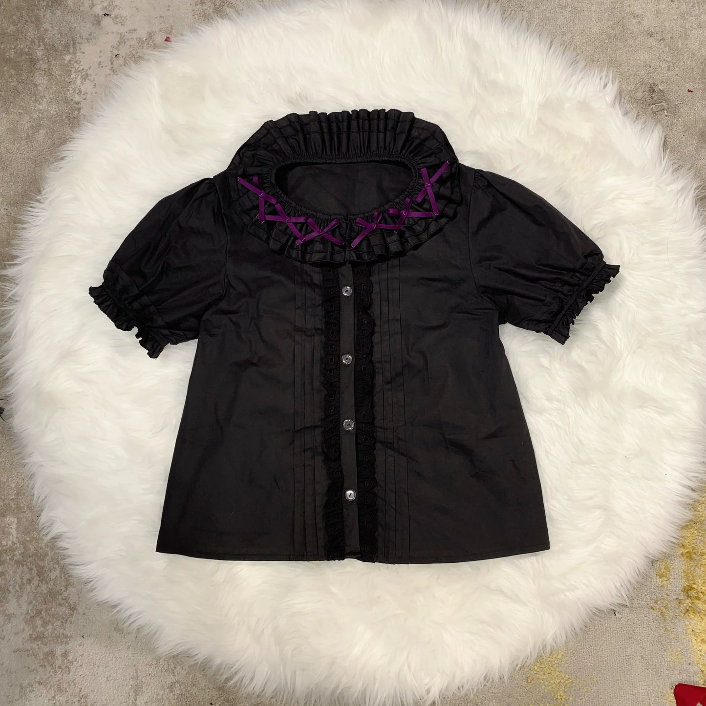 Chubby Cat Diary - Plus Size Sweet Lolita Shirt, Detachable Sleeves